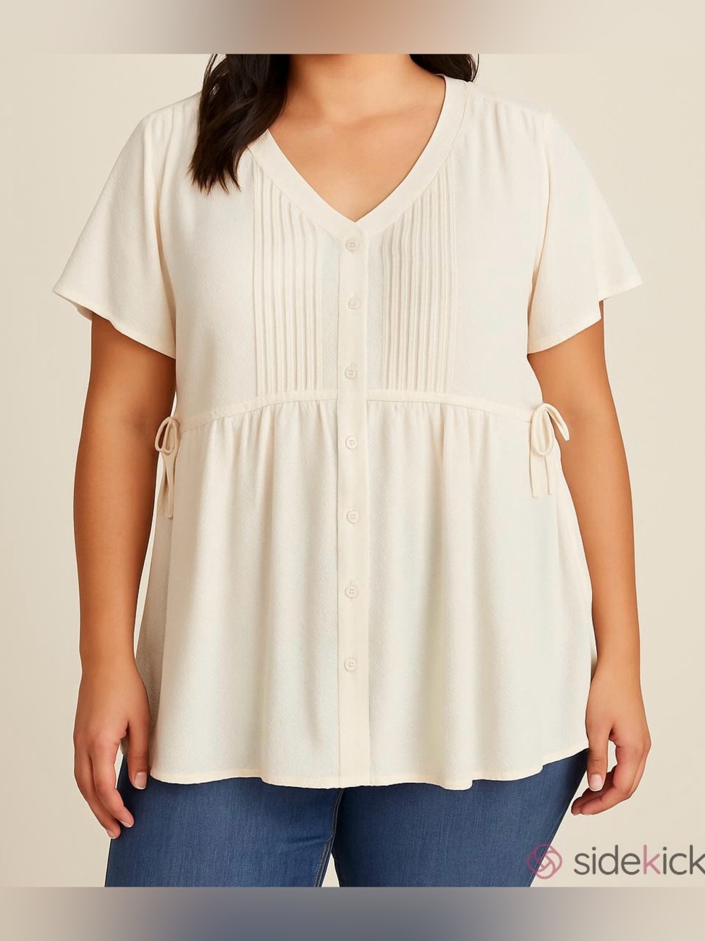 Torrid Cream Textured 0X Cottagecore Bohemian Peasant Soft Girl Babydoll Top